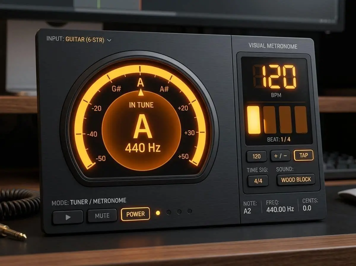 Metronome and tuner, built in